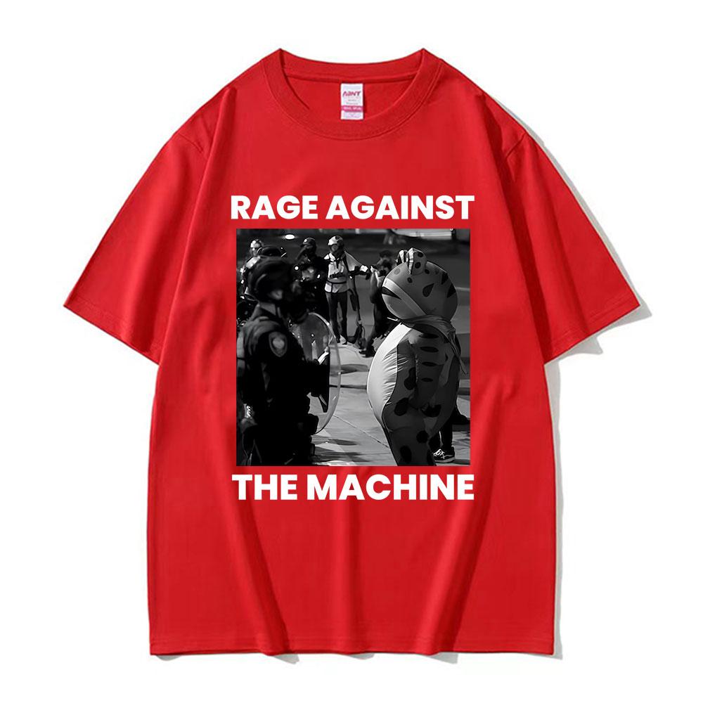 Смешные Футболки с Мемом Лягушка Протеста Rage Against The Machine Мужская Женская Одежда 100% Хлопок Летняя Высококачественные Футболки Уличная Мода