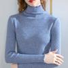 Водолазка вязаный свитер женский осень и зима новый женская одежда однотонный фестончатый край рубчик длинный рукав базовый пуловер