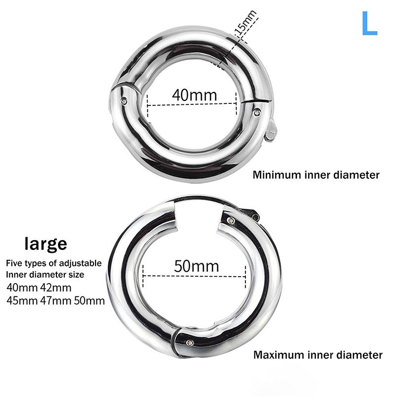Adjustable Weight-Bearing Ring Exercise Ejaculation Delay Scrotal Restraint Adult Cock Supplies Metal Sperm Locking Ring