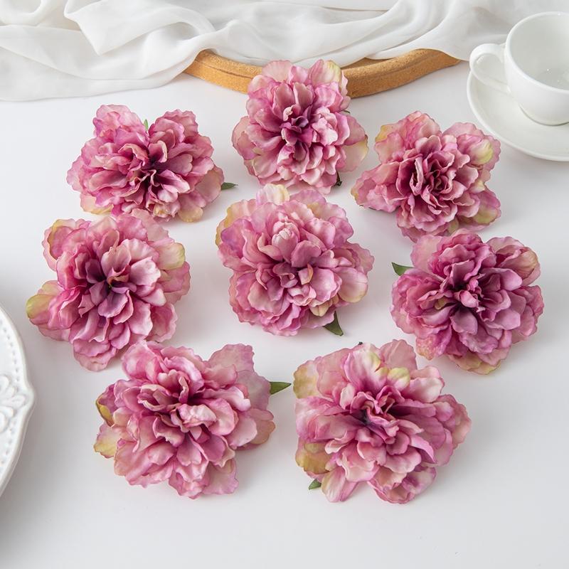 5/10 шт. Искусственно сделанные цветы с обожженными краями и пионами для домашнего досуга, заколки для волос, свадебное украшение одежды, скрапбукинг