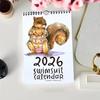 2026 Милые Животные Купальник Настенный Календарь 12-Месячный Подвесной Планировщик Календарь со Смешной Животной Тематикой для Дома