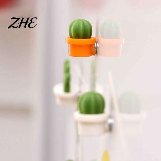Metal Cabinet Magnets 6Pcs Potted Cactus Refrigerator Magnets, Mini Kitchen Fridge Small Magnet Magnet, Memos Notes Photos Holder, Decorative