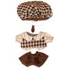 Argyle Pattern Plush Clothes [Hat, Tie, Shirt, and Pants Set] for 10cm Plush Toy, Kigurumi Accessories, Otaku Activities, Doll Mascot, K-Pop Doll