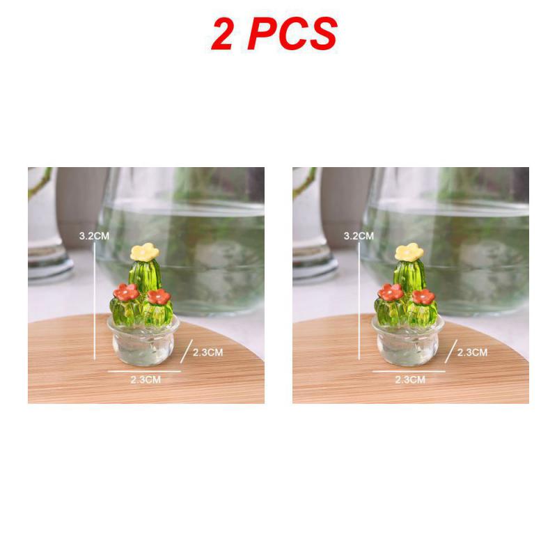 2/3/4PCS Cactus Figurines Ornaments Desktop Craft Car Inner Ornaments Adornment Creative Cute Miniature Plant For Home Decor