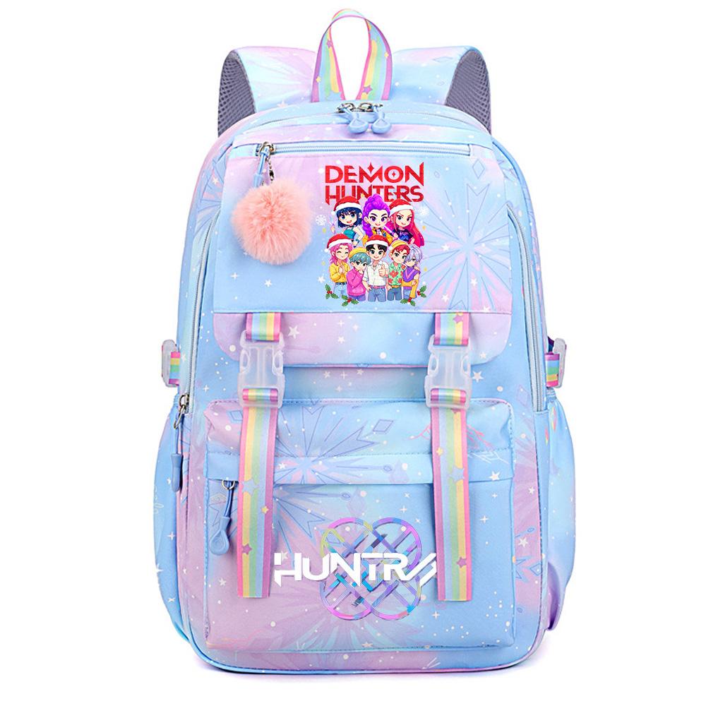 Christmas K-Pop Demon Hunters Printed Large Capacity Waterproof Backpack Teenger Student Girl Boy Schoolbag Bookbag Women Large Capacity Travel Bag