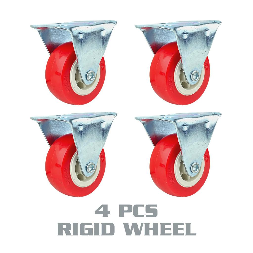 4pcs 1.5 " Universal Swivel with Brake Casters Heavy Duty Plate Industrial Caster Quiet Rotating Wheels Trolley Furniture Castor