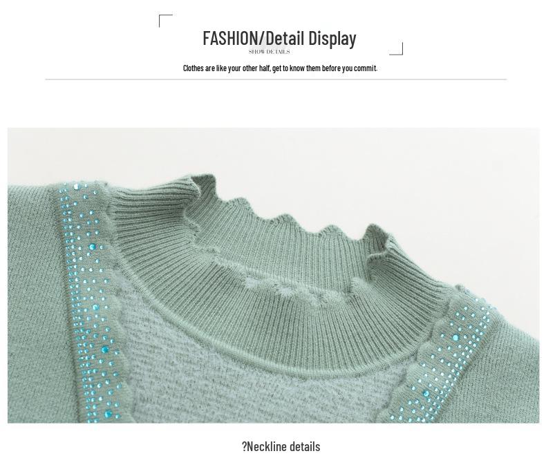 Осенне-зимний флисовый вязаный топ для женщин среднего и пожилого возраста - Толстый свитер-базовый слой