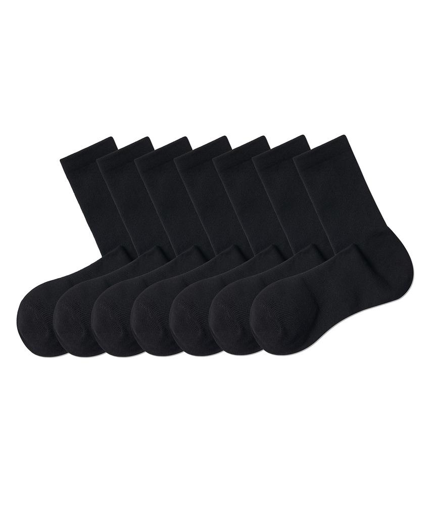 MUSINSA STANDARD Lightweight Angle Crew Socks 7-Pack [Black]