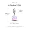 Compatible With Authentic Original Bracelet High Quality Fine Jewelry Copper Metal Luminous Pink Blue Paw Print Pendant Bead Components Charm Bead