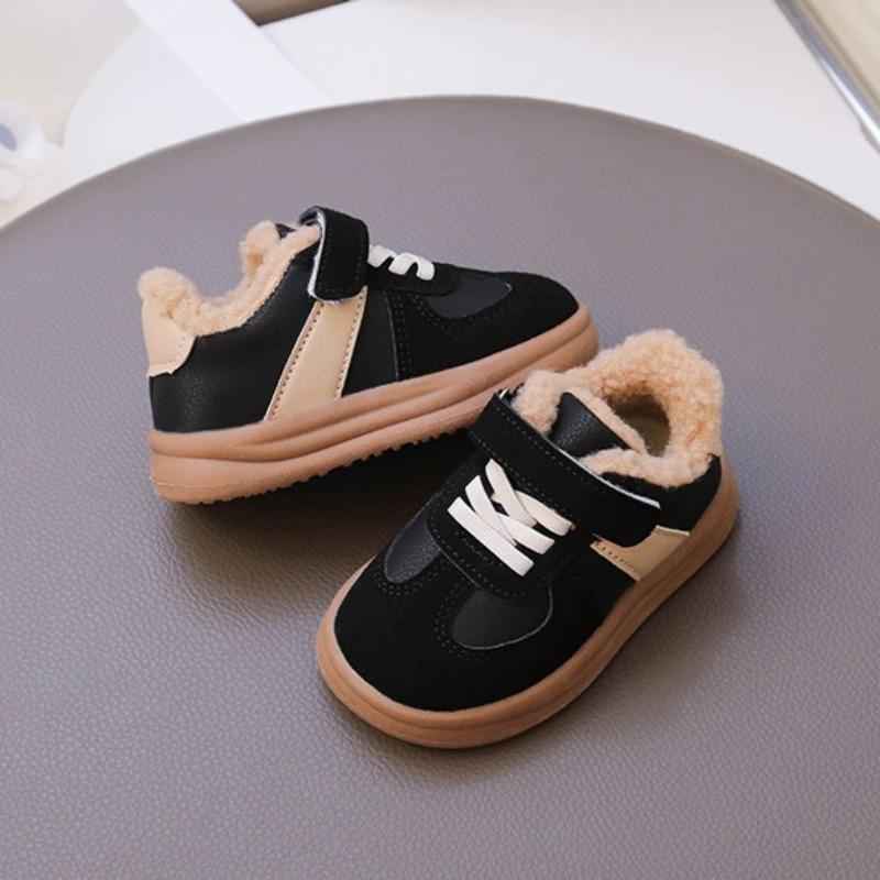 Зимние детские хлопковые ботинки в корейском стиле для мальчиков, теплые зимние ботинки из овечьей шерсти, хлопковые ботинки на флисовой подкладке для девочек