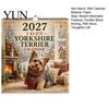 Holiday Gift for Friends Yorkshire Terrier Wall Calendar, 2027 Monthly Hanging Planner with Metal Double Coil Binding Home Office Organization