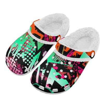 1 пара теплых плюшевых белых ЭВА клогов унисекс, обувь слипоны, легкая, противоскользящая, удобная, с мягкой внутренней отделкой для ношения в холодную погоду