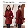 Petite Women's Winter Overcoat with Brooch Design