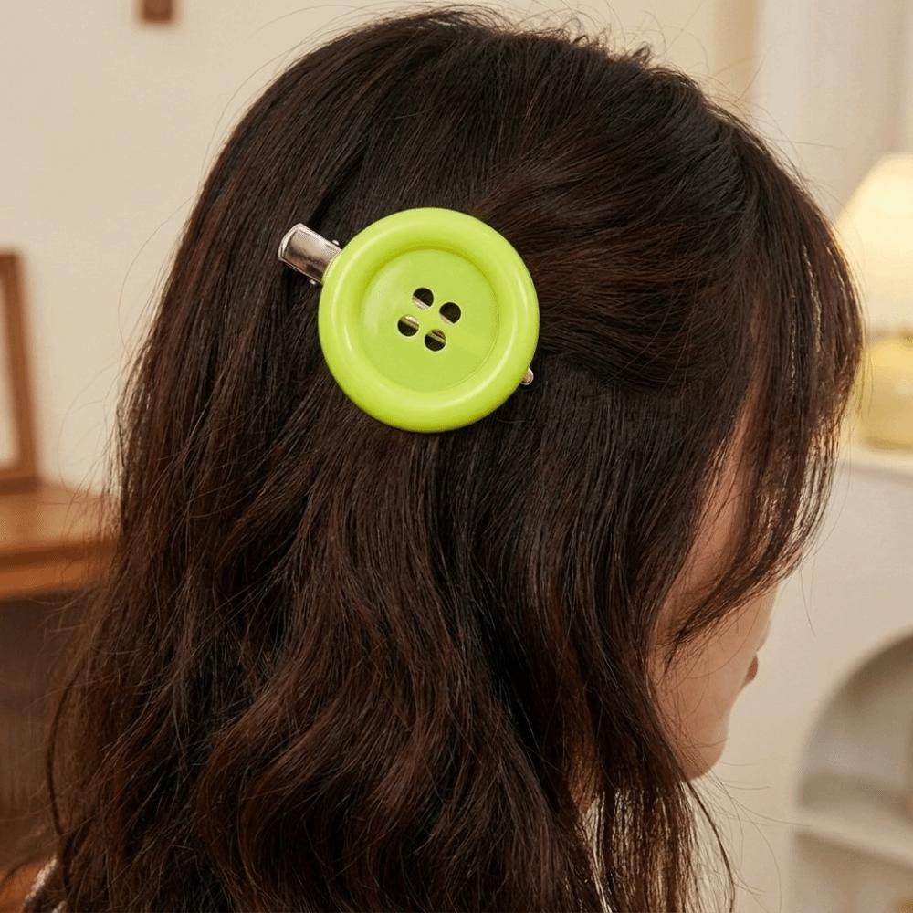 Colorful Extra Large Button Hair Clip Cute Hair Accessory Hair Side Clip Daily Decoration