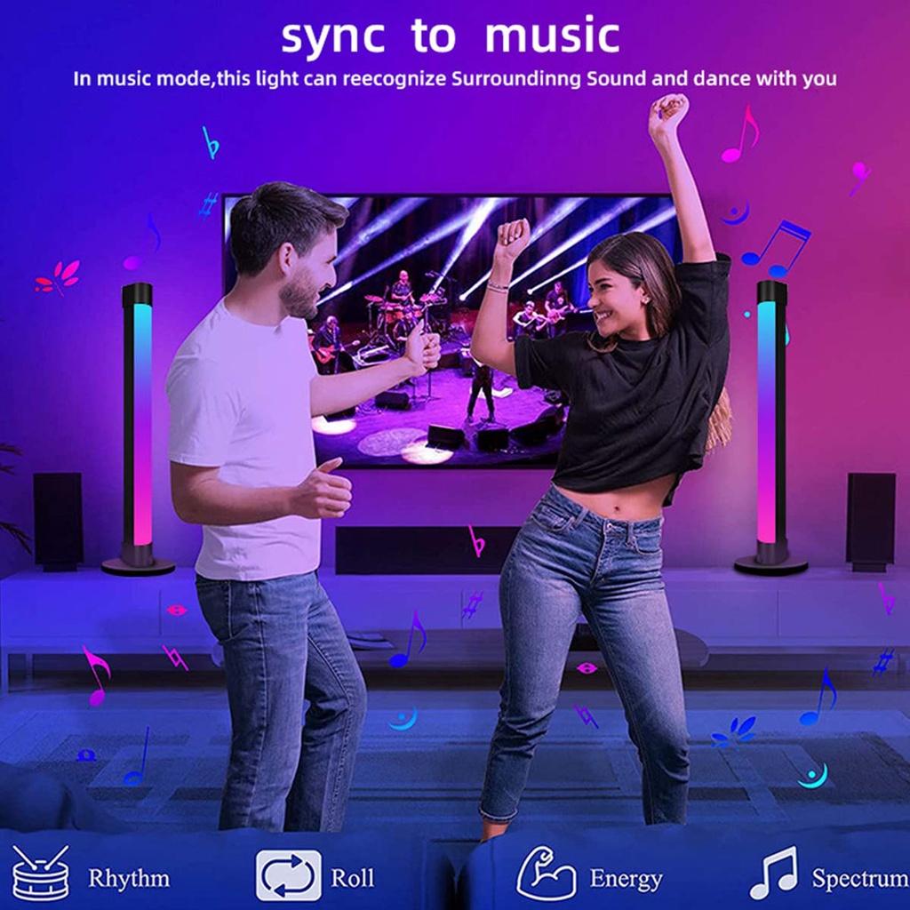 Новый умный светодиодный светильник-пикап 5 В 2 А, RGB-лампа-симфония, окружающая светодиодная лампа, управление через Bluetooth-приложение, музыкальные ритм-огни, игровая панель, ТВ, компьютерный стол 32,5*6 см
