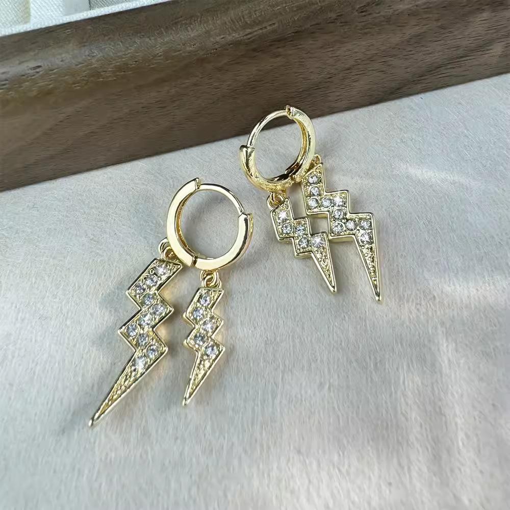 Серьги-молнии с полным бриллиантовым покрытием, женский нишевый дизайн, модные, в стиле хип-хоп, крутые, с характером, хулиганские, красивые, серьги-кольца