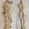 1Pc Gold Sequin Flower Lace Applique Motif Embroidery Patch For Dance Costume Craft Size 130*12cm