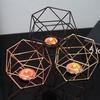 Nordic Style Geometric Iron Candlestick Candle Holders Home Wall Romantic Durable Candlesticks Weddi