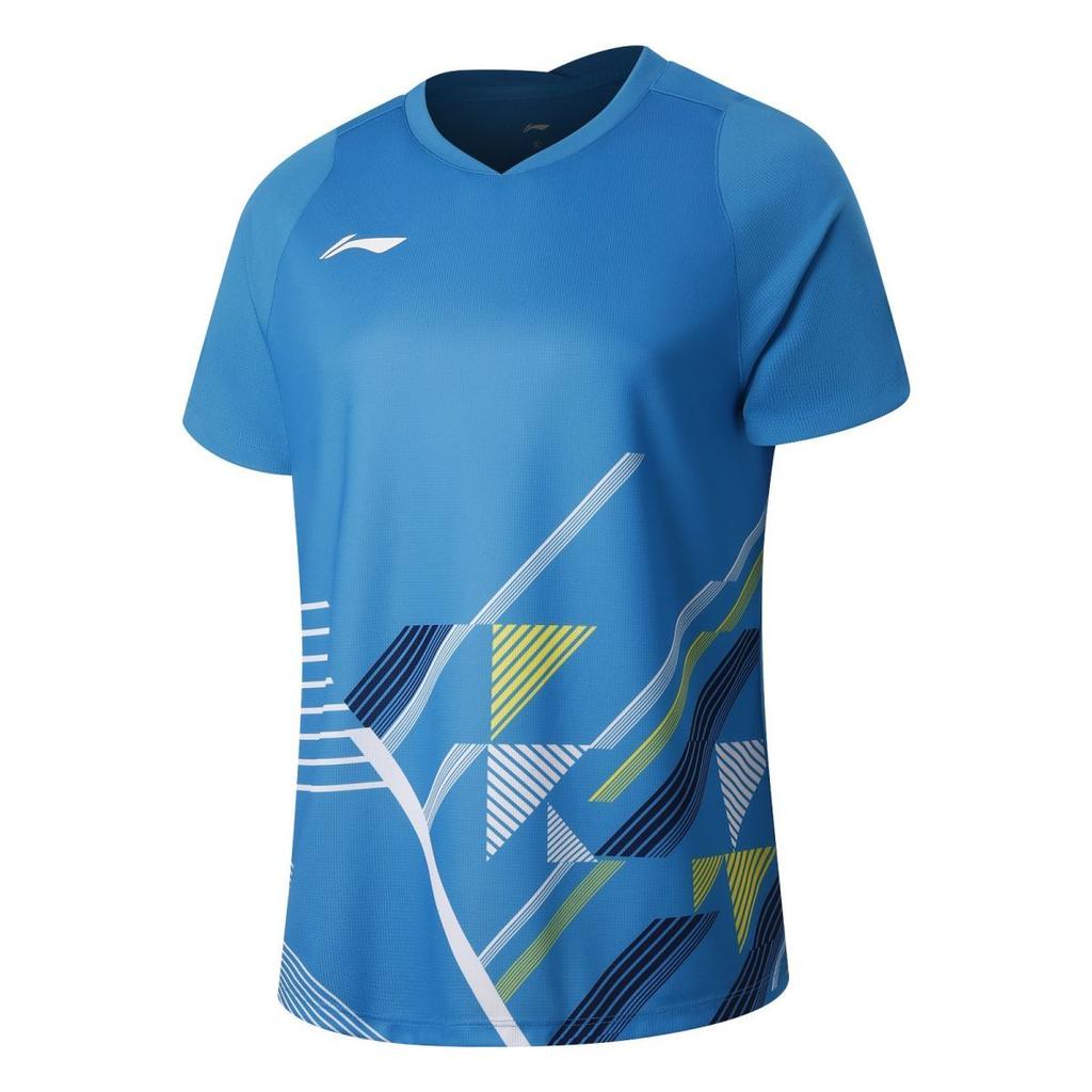 Мужские майки для бадминтона Li Ning с V-образным вырезом, средняя посадка, AAYV195
