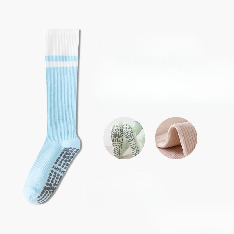 Женские осенние профессиональные нескользящие фитнес-носки для пилатеса, велоспорта, йоги, для похудения ног, компрессионные носки до икр