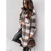 Autumn And Winter New Women's Long Sleeved Plaid Printed Shirt Coat