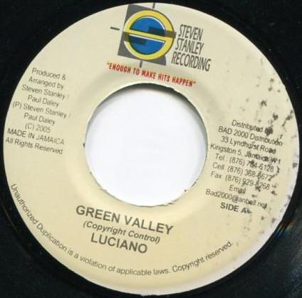 7-дюймовая пластинка LUCIANO - Green Valley NONE Steven Stanley 2005 Ямайка Регги, Ска и Даб Б/У