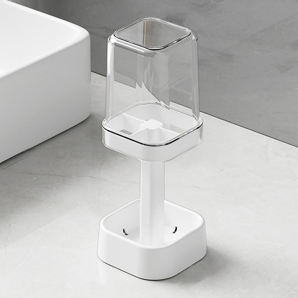 Подставка для зубной щетки Yousheng с чашкой, пылезащитная, регулируемая высота, 3 слота, держатель зубной пасты для электрической зубной щетки, многофункциональный органайзер