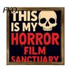 Dark Gothic Wall Art Spooky Halloween Wooden Decorative Painting, Retro Skeleton and Bleeding Rose Canvas Fade-resistant Decor Prints, Waterproof