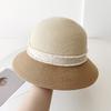 Элегантная шляпа-цилиндр из соломы с вставками, шляпа-ведро, женская летняя пляжная шляпа от солнца с защитой от УФ-лучей, соломенная шляпа