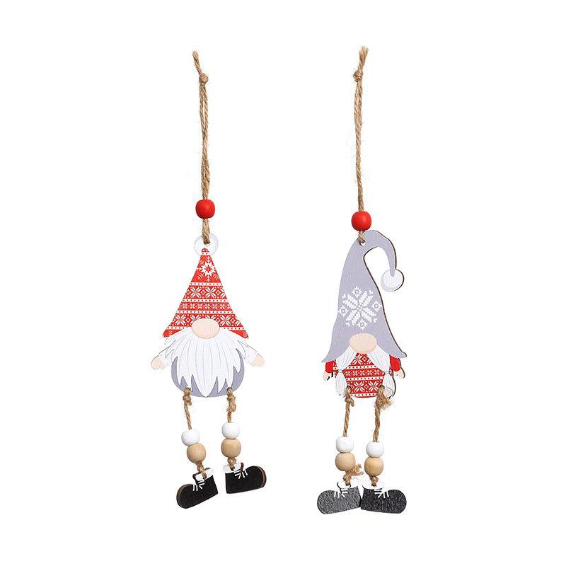 Рождественские украшения Подвеска в виде деревянной ножки Рождественская елка Безликий старик Деревянная подвеска Украшение
