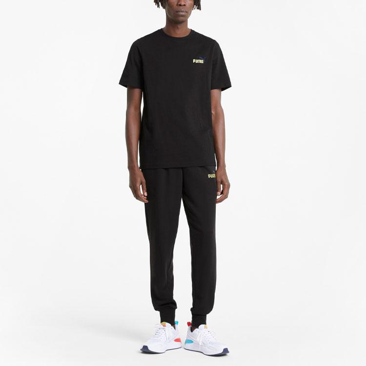 Puma Футболка с коротким рукавом и вышитым логотипом Ess+, мужская, черная, 845923-01