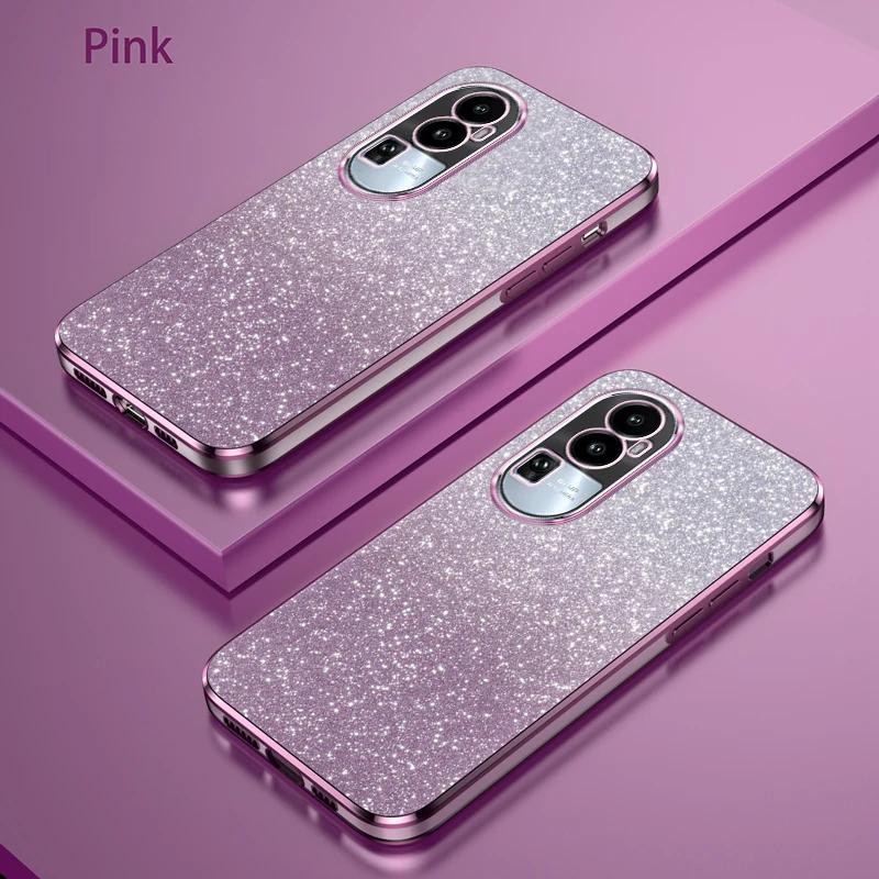 Luxury Shiny Glitter Plating Silicone Case for OPPO Reno 10 Pro Plus Camera Lens Soft Back Cover Coque