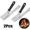 2 Pcs Griddle Spatula, Stainless Steel Metal Spatula Set, Stainless Steel Barbecue Spatulas Cooking Turner and Scraper Flat Spatula