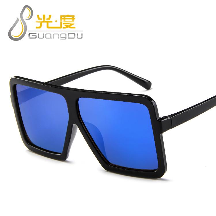 European and American fashion men's and women's sunglasses large frame personalized sunglasses, retro black super glasses trendy sunglasses