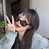 Korean Style High-End Cat-Eye Sunglasses for Women - Retro & Versatile, Slimming for Square & Round Faces, European & American Fashion.