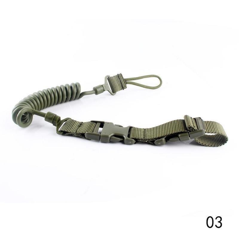 Многофункциональный тактический ремешок для пистолета, страховочная веревка с защитой от потерь, уличный военный веер, пружинный износостойкий эластичный брелок