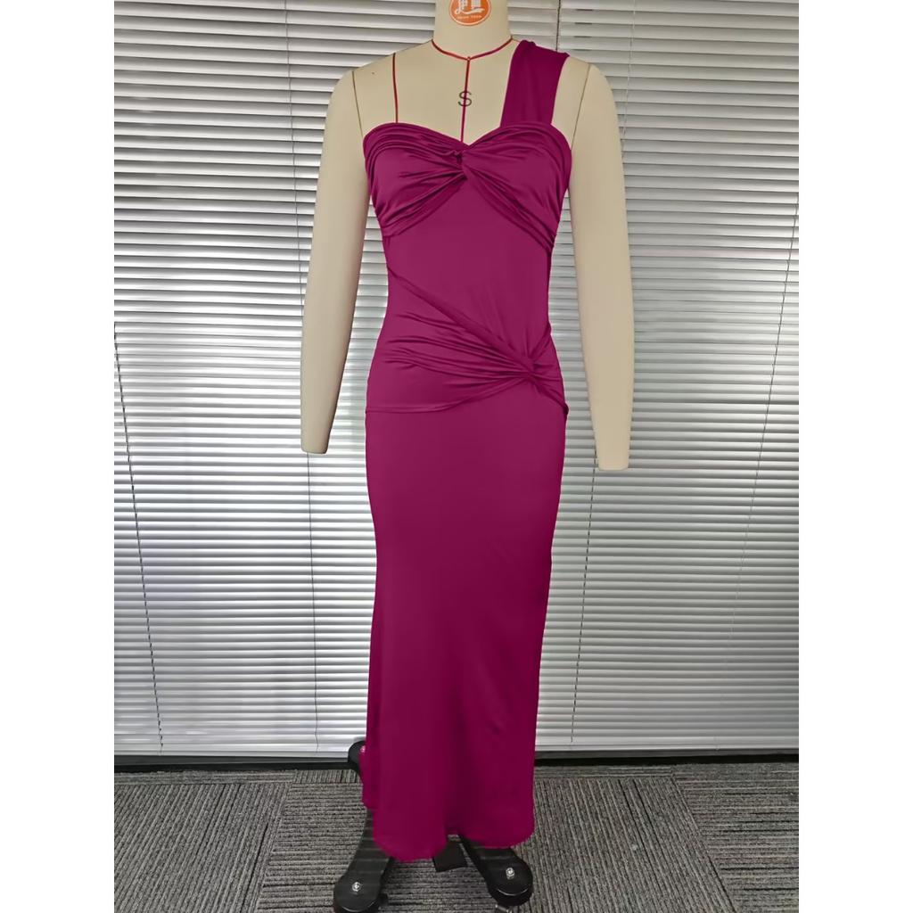 Spring New Arrival Women's Sexy Strapless Solid Color Patchwork Bodycon Slim Fit Hip Wrap Dress for European and American Cross-border Trade