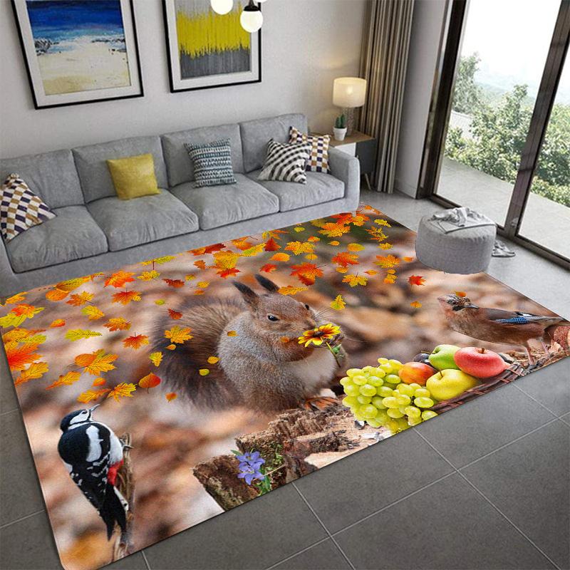 S-squirrel Printed Carpet Fashion Yoga Mat Non-Slip Carpet Bedroom Decoration Outdoor Carpet Bedroom Birthday Gift