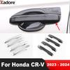 For Honda CRV CR-V  2024 Carbon Fiber Car Door Handle Cover Trim Side Door Handles Catch Molding Overlay Accessories