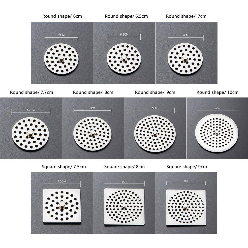 Round Square Shape Floor Drain Net Cover Stainless Steel Hair Filter Useful Drain Cover