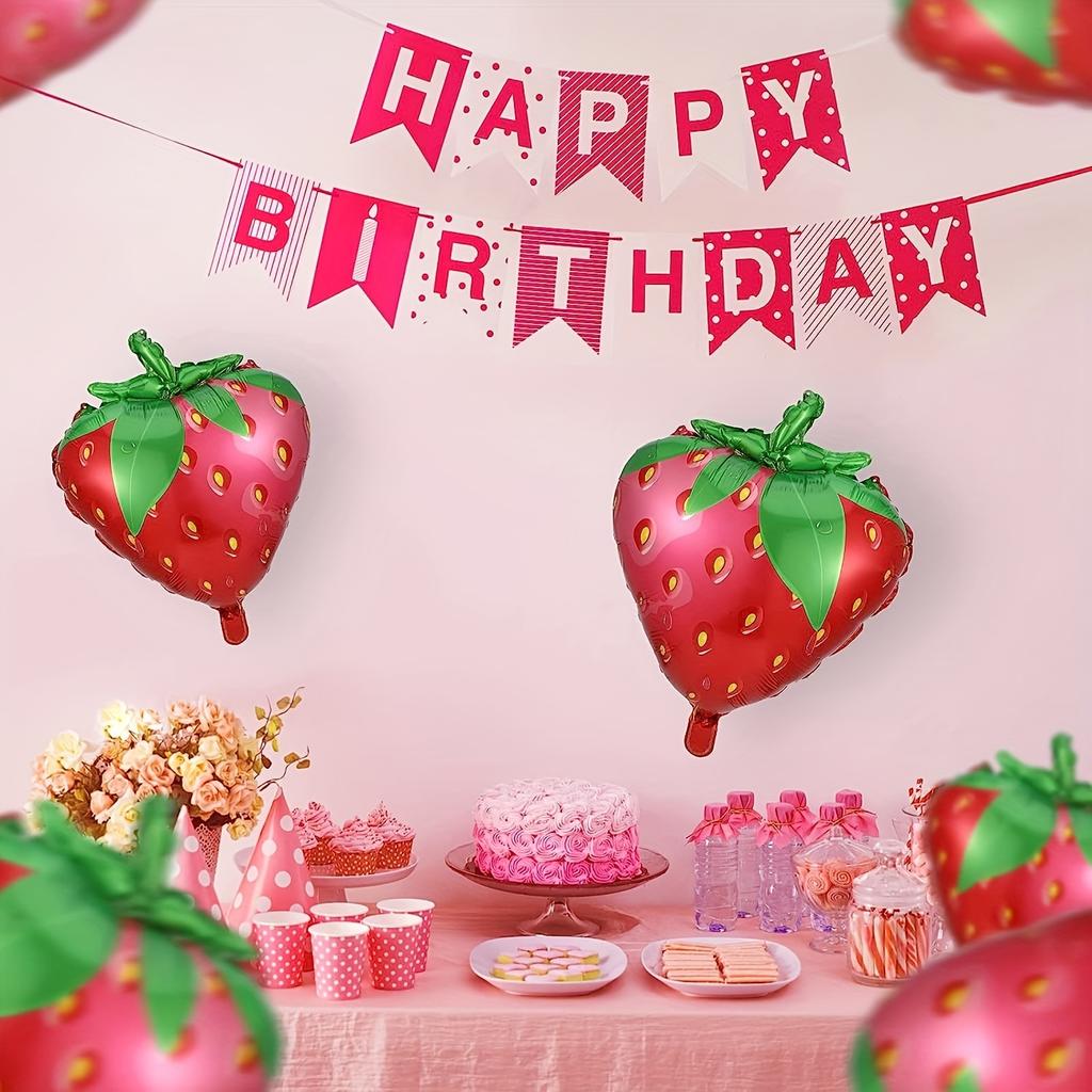 6 шт. воздушных шаров из фольги с клубникой, подойдут для вечеринок по случаю дня рождения, летних фруктовых вечеринок, фестивалей, детских праздников и украшения домашней комнаты