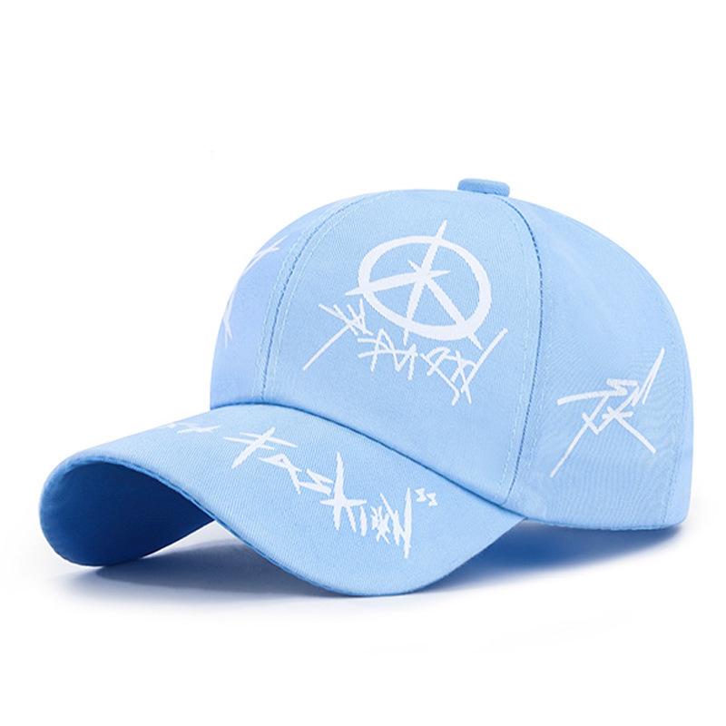 Корейская версия молодежной моды граффити солнцезащитный кепка бейсболка студенческая мужская и женская уличная повседневная кепка с принтом весна и лето