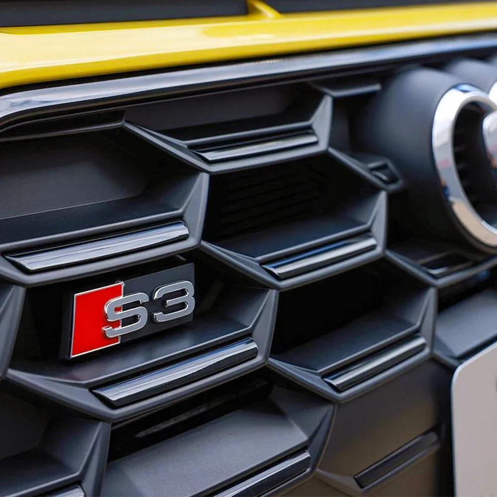 3D ABS S3 S4 S5 S6 S7 S8 Логотип Автомобиля Передняя Решетка Значок S Значок Декоративные Аксессуары Для Audi Авто Стайлинг Модификация