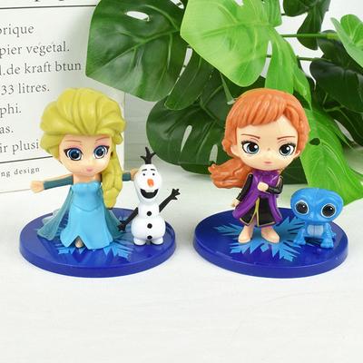 2 шт./комплект  Аниме Фигурки Холодное Сердце Аксессуары для Украшения Комнаты Мультяшная Кукла Принцесса Анна Эльза Модель Игрушки Подарок на День Рождения для Детей
