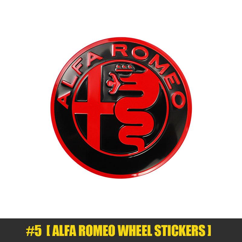 4Pcs 56mm Wheel Hub Caps Sticker Car Emblem Badge Decoration For Alfa Romeo Giulia Stelvio 156 Tonale Brera Giulietta Disco VolaMX5