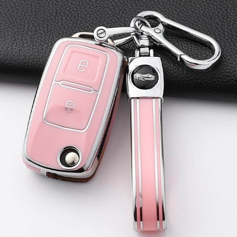Новый чехол-оболочка из ТПУ для автомобильного ключа Vw Volkswagen Polo Tiguan Passat Golf Jetta Lavida Skoda Octavia 2 3 Кнопки Аксессуары