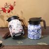 1000ml Vintage Floral Tea Thermos Stainless Steel Tea Kettle Drip-Proof Tea Pot With Tea Infuser Mini Thermo Coffee Pot