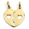 [M8743] - Gold Plated Pendant 'Ames Soeurs' Breakable - 18x18 Mm