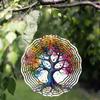 Vibrant Life Tree Metal Wind Chime - Colorful Abstract Garden Art with Dangling Ornaments, Indoor/Outdoor Decor (Wall Hanging or Patio)