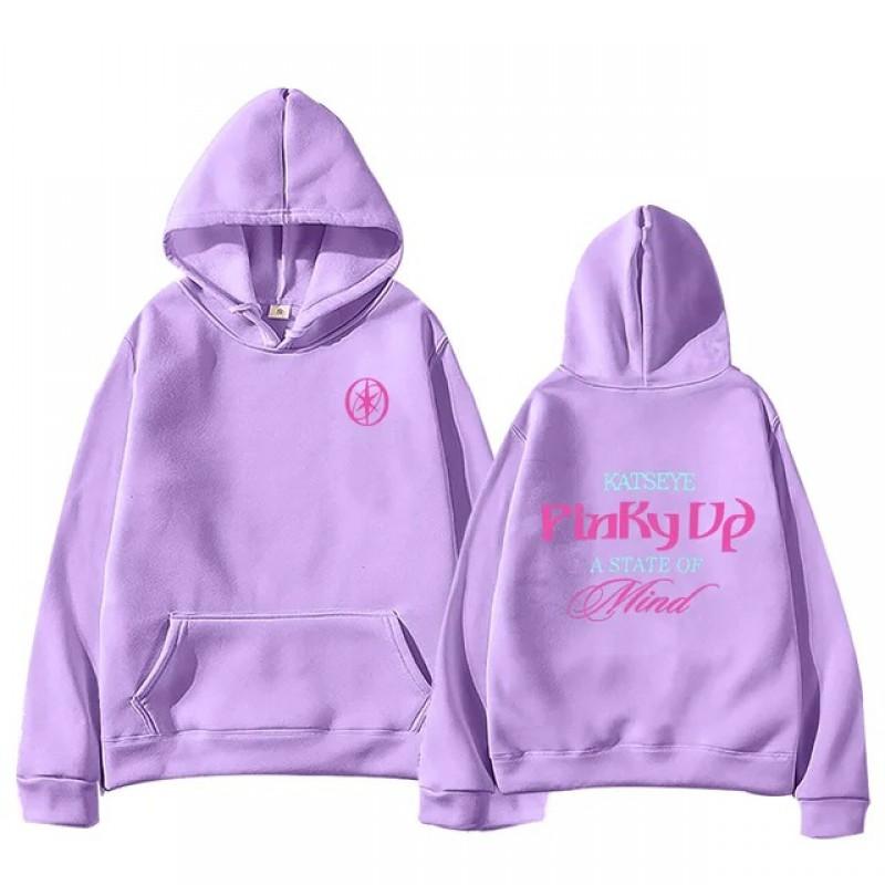 KATSEYE PINKY UP Худи в стиле K-pop для женщин и мужчин Y2K Уличная одежда Свободный свитшот с принтом Повседневный с длинным рукавом
